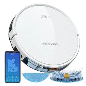 Tesvor Robot Vacuum Cleaner, Robotic Vacuum and Mop, 1800Pa Strong Suction, WiFi/App/Alexa, Quiet, for $200