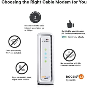 ARRIS Surfboard Docsis 3.1 Cable Modem - SB8200-Rb (Renewed) for $108