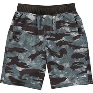 Carhartt Boys' Baby Rugged Flex Loose Fit Ripstop Work Shorts, Green Blind Fatigue Camo, 9 Months for $14