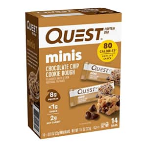 Quest Nutrition Mini Chocolate Chip Cookie Dough Protein Bars, High Protein, Low Carb, Keto for $20 Quest Nutrition Mini Chocolate Chip Cookie Dough Protein Bars, High Protein, Low Carb, Keto for $20