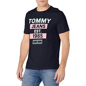 Tommy Hilfiger Men's Tommy Jeans Graphic T Shirt, Blue Captain, LG for $20