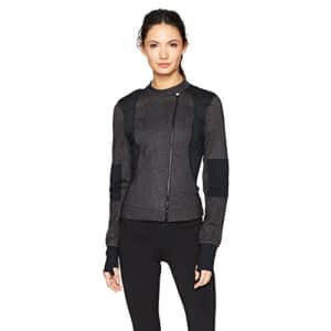 SHAPE activewear Women's Moto Jacket, Black Denim, M for $59