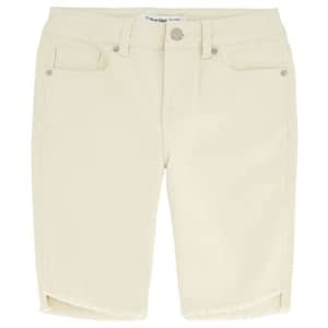 Calvin Klein Girls' Skinny Fit Stretch Denim Bermuda Shorts, Seedpearl/Slant Hem, 10 for $17 Calvin Klein Girls' Skinny Fit Stretch Denim Bermuda Shorts, Seedpearl/Slant Hem, 10 for $17