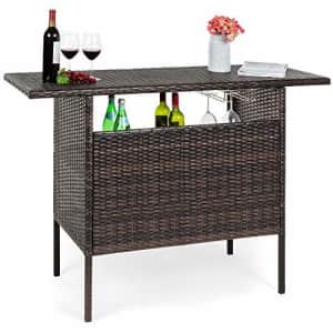 Best Choice Products Outdoor Patio Wicker Bar Counter Table Backyard Furniture w/ 2 Steel Shelves for $200 Best Choice Products Outdoor Patio Wicker Bar Counter Table Backyard Furniture w/ 2 Steel Shelves for $200