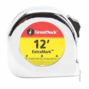 Great Neck GreatNeck C125I ExtraMark Chrome Tape Measure (12 Ft. x 5/8 Inch) for $8