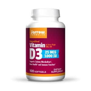 Jarrow Formulas Vitamin D3 1000 IU - 100 Softgels - Bone Health, Immune Function & Calcium for $7