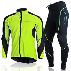 Nuckily Men's Cycling Fleece Silicone Jacket with Pants for $44 Nuckily Men's Cycling Fleece Silicone Jacket with Pants for $44