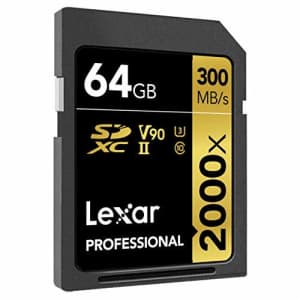 Lexar Professional 2000x 64GB SDXC UHS-II Card w/o Reader, Up to 300MB/s Read (LSD2000064G-BNNNU) for $84