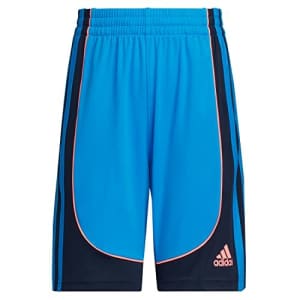 adidas Boys' AEROREADY Elastic Waistband Basketball Creator Short, Blue Rush, Medium (10/12) for $9