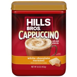 Hills Bros. Coffee 16-oz. White Chocolate Caramel Cappuccino Mix for $3