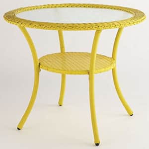 BrylaneHome Roma All-Weather Resin Wicker Bistro Table Patio Furniture, Lemon for $201 BrylaneHome Roma All-Weather Resin Wicker Bistro Table Patio Furniture, Lemon for $201