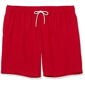Amazon Essentials Men's XXL Swim Trunks, Red, X-Large for $8
