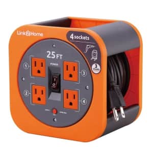 Link2Home 25-Foot 16/3 Extension Cord Storage Reel for $20