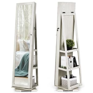 Costway Rotating Mirrored Jewelry Cabinet for $159