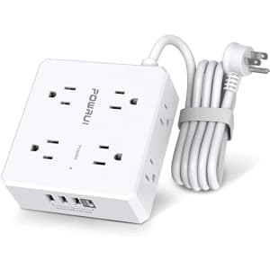 Powrui 8-Outlet 4-USB Surge Protector Power Strip for $12
