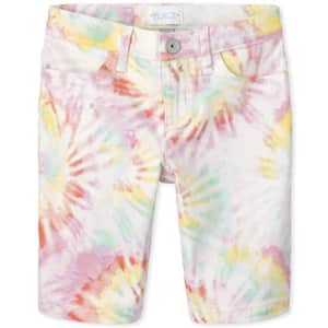 The Children's Place Single Girls Denim Skimmer Shorts, Bright Pink, 16 for $7