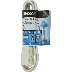 Woods 6-Foot 3-Outlet Extension Cord for $7