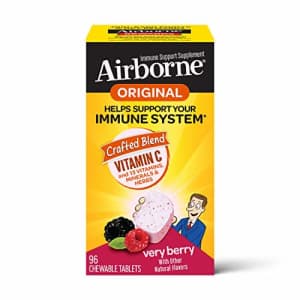 Vitamin C 1000mg (per serving) - Airborne Very Berry Chewable Tablets (96 count in a box), for $20
