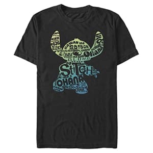 Disney Big & Tall Lilo & Stitch Stitch Fill Men's Tops Short Sleeve Tee Shirt, Black, 3X-Large Tall for $17