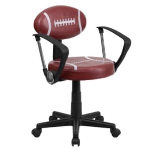 Flash Furniture Football Swivel Task Office Chair with Arms for $83 Flash Furniture Football Swivel Task Office Chair with Arms for $83