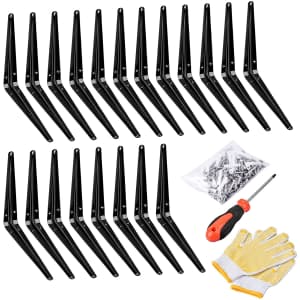 Foliv 12" Heavy-Duty Shelf Bracket 20-Pack for $24 Foliv 12" Heavy-Duty Shelf Bracket 20-Pack for $24