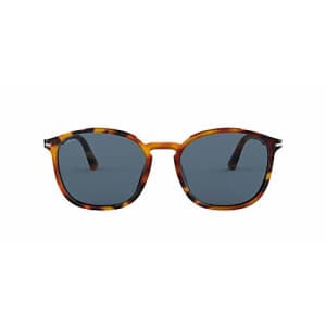 Persol PO3215S Square Sunglasses, Brown Tortoise/Light Blue, 57 mm for $291
