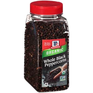 McCormick Organic Whole Black Peppercorns 13.75 oz Bottle for $17 via Sub & Save