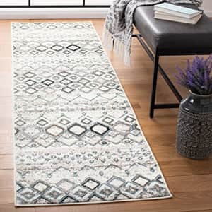 SAFAVIEH Amsterdam Collection 2'3" x 22' Ivory/Grey AMS108A Moroccan Boho Non-Shedding Living Room for $86