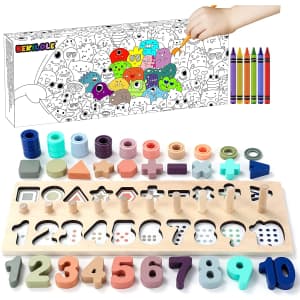 Bekilole Kids' Wooden Number Puzzle Set for $9 Bekilole Kids' Wooden Number Puzzle Set for $9