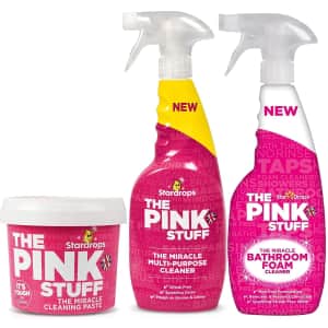 Stardrops The Pink Stuff Cleaning Paste, Multi-Purpose Cleaner, and Bathroom Foaming Cleaner Bundle for $14 Stardrops The Pink Stuff Cleaning Paste, Multi-Purpose Cleaner, and Bathroom Foaming Cleaner Bundle for $14