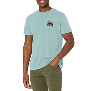 Billabong Men's Classic Short Sleeve Premium Logo Graphic T-Shirt, Coastal Blue Crayon Wave, Large for $26