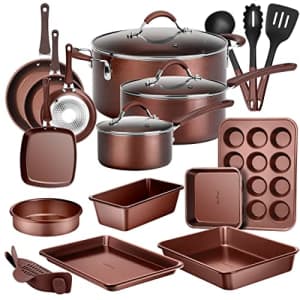 NutriChef Kitchenware Pots & Pans High-Qualified Basic Kitchen Cookware, Non-Stick (20-Piece Set), for $130