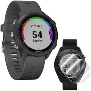 Garmin Forerunner 245 GPS Sport Watch (Slate) with Deco Gear Screen Protector (2-Pack) Bundle - for $235