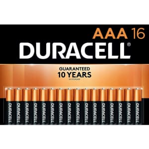 Duracell CopperTop AAA Alkaline Batteries 16-Pack for $14 Duracell CopperTop AAA Alkaline Batteries 16-Pack for $14