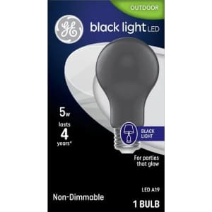 GE LED Black Light 5-Watt EQ LED Bulb for $5