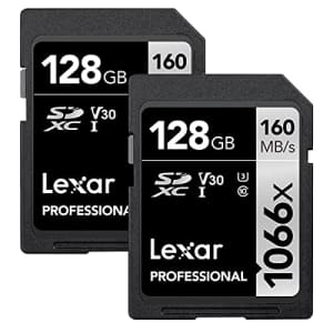 Lexar Silver Series Professional 1066x 128GB SDXC UHS-I Memory Card, 160MB/s Read, 120MB/s Write, for $50