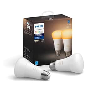 Philips Hue White Ambiance 2-Pack A19 LED Smart Bulb, Bluetooth & Zigbee compatible (Hue Hub for $38