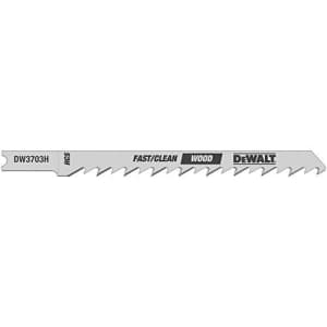 DEWALT DW3703H2 4-Inch 6TPI Fast Clean High Cobalt Steel U-Shank Woodcutting Jig Saw Blade (2-Pack) for $6