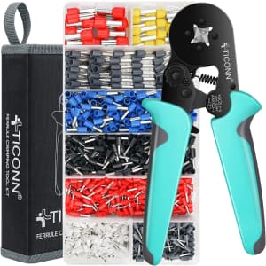 Ticonn 1,200-Piece Ferrule Crimping Tool Kit for $20