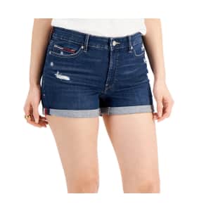 Tommy Hilfiger Tommy Jeans Women's Ripped Denim Shorts for $17