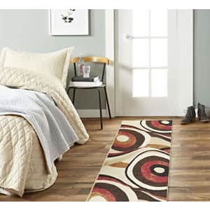 Home Dynamix Tribeca Slade Modern Runner Rug, Abstract Brown/Red 26"x12' for $128