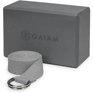 Gaiam Yoga Block and Yoga Strap Combo Set for $12