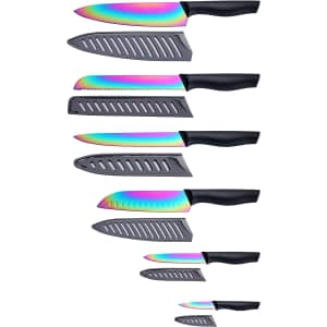 Marco Almond 12-Piece Rainbow Titanium Knife Set for $20