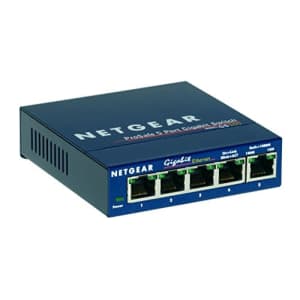 Netgear GS105 Prosafe 5 Port 10/100/1000 Gigabit Slimline Network Switch for $38