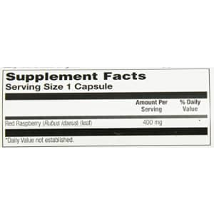 Solaray Red Raspberry Leaves Capsules, 400 mg | 100 Count for $10 Solaray Red Raspberry Leaves Capsules, 400 mg | 100 Count for $10