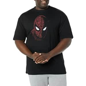 Marvel Big & Tall Spidey Tech Portrait Men's Tops Short Sleeve Tee Shirt, Black, X-Large for $16