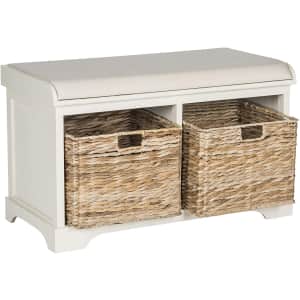 Safavieh Home Collection Wicker Basket 2-Drawer Storage Bench for $171