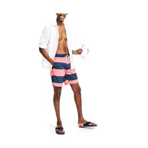 Nautica Men's Standard Sustainably Crafted 8" Swim Short, Tea Berry, Small for $18