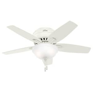 Hunter Fan Hunter Newsome Indoor Low Profile Ceiling Fan with LED Light and Pull Chain Control, 42", Fresh for $130