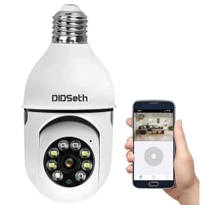 DIDSeth 2MP Light Bulb Security Camera for $21